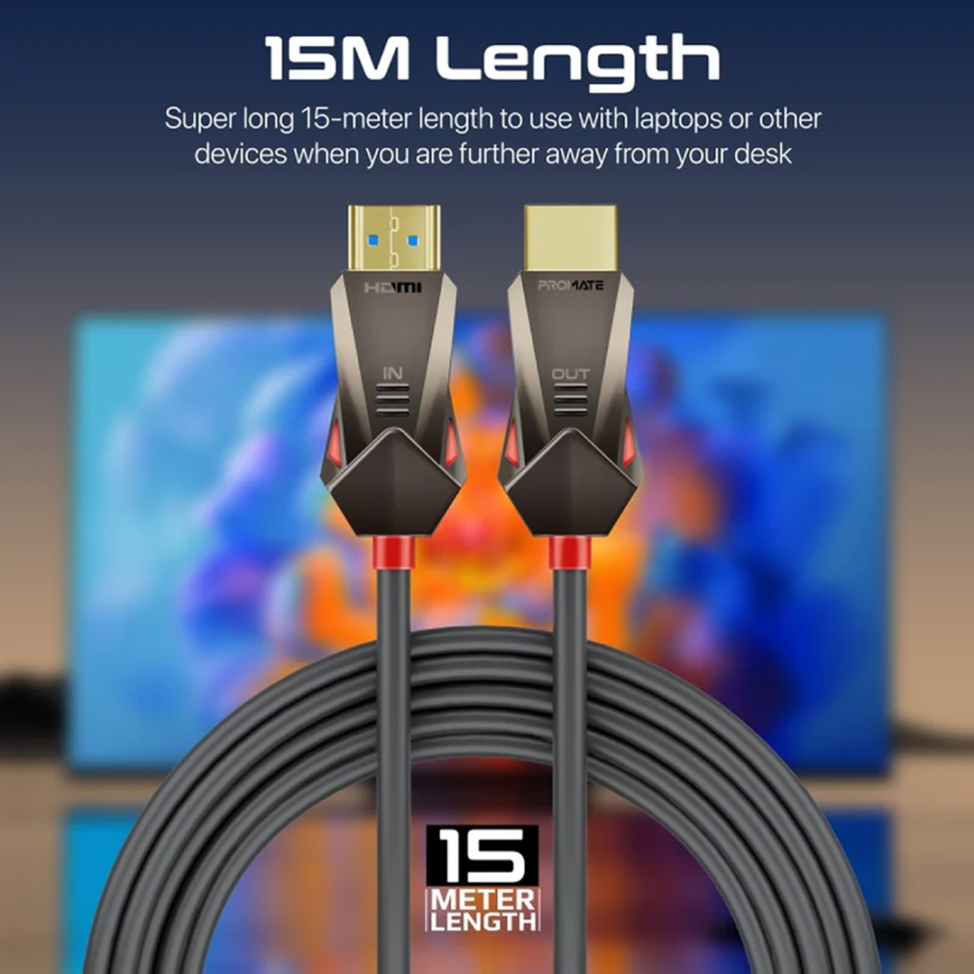 Promate 4K 60HZ HDMI Cable 15 Meter in Qatar Promate 4K 60HZ HDMI Cable 15 Meter in Qatar